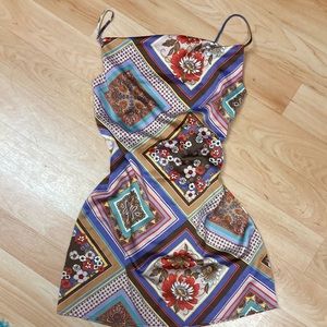 URBAN OUTFITTERS *discontinued pattern*mallory cowl neck slip dress size medium